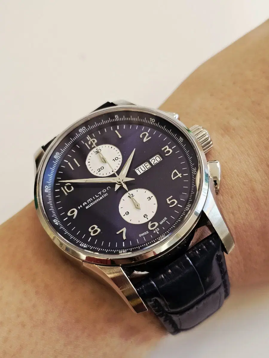 [품절임박] 해밀턴 44mm 재즈마스터 마에스트로 오토매틱 크로노 청판