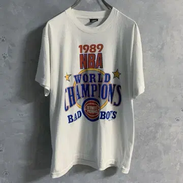 80's 1989 NBA 월드 챔피언 기념 티셔츠 싱글 스티치