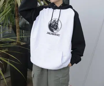XLARGE 피트불 래글런 후드 스웨트셔츠