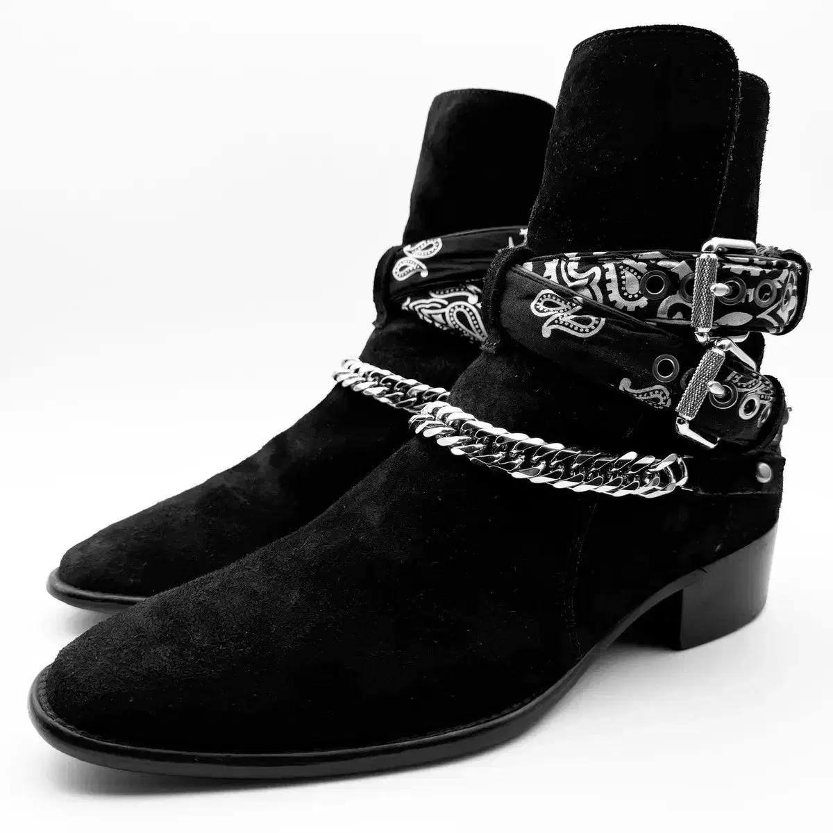 [EU43] Amiri Bandana Black Suede Boots
