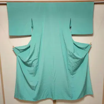 새상품급 무지 기모노 단옷, 넓은 카라, 화장 62cm, 길이 152cm