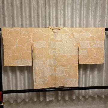 겉옷, 순수 실크, 전체 짜기, 그림 깃털 패턴, 오렌지 계열