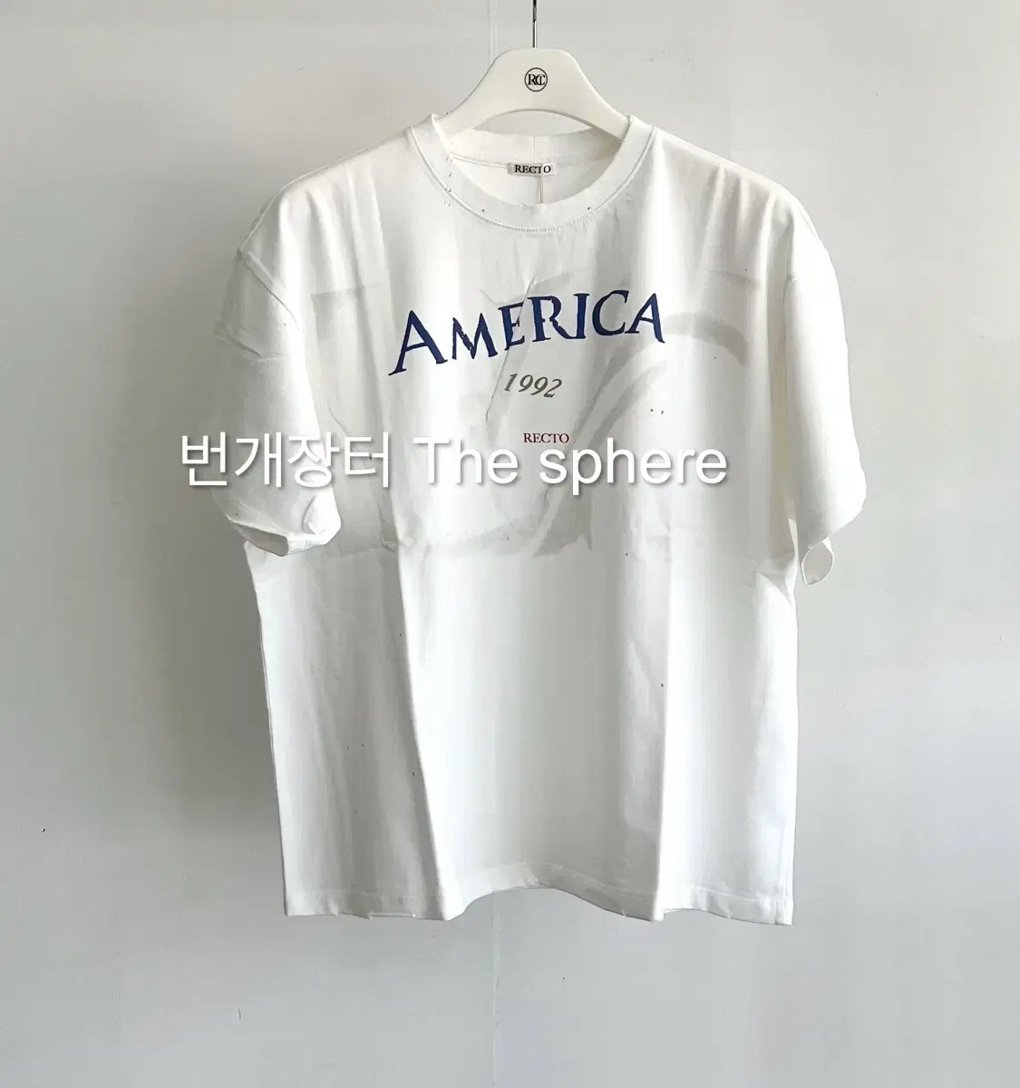 Recto 25SS Dirty Vintage Dying Destroyed America T-shirt