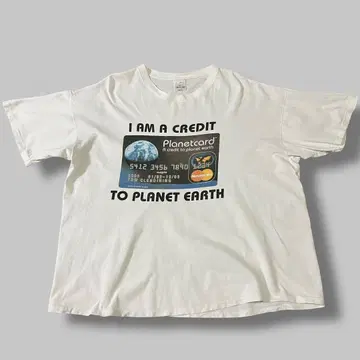 90s USA제 마스터 카드 티셔츠 화이트 L 기업 NASA