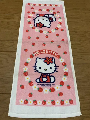 헬로키티 카오하나 딸기 페이스 타월 레어 레트로