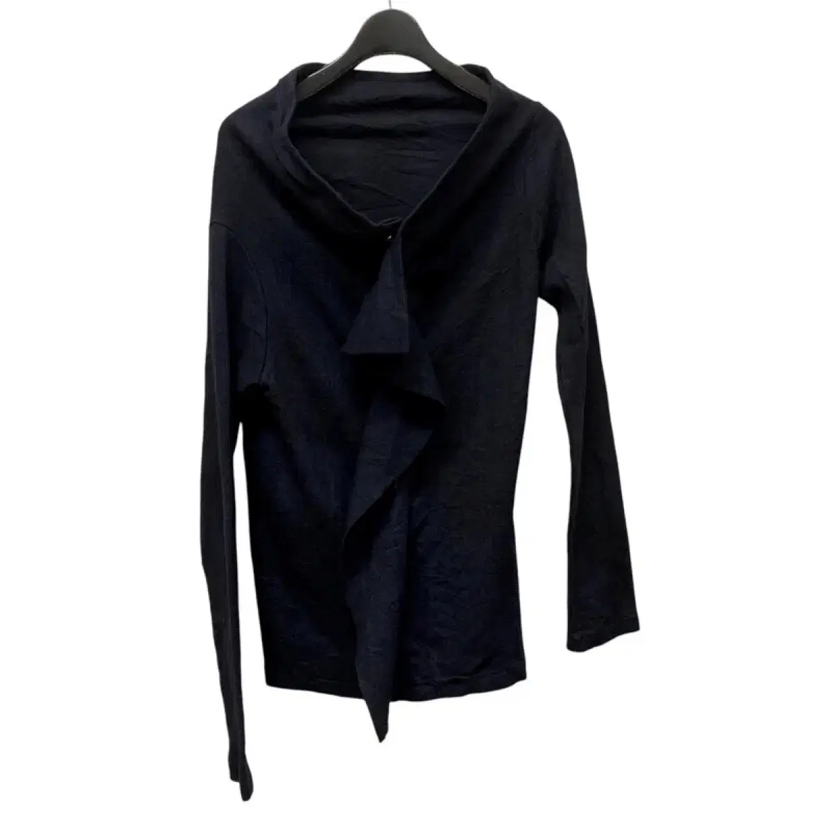 yohji yamamoto Asymmetric Wool Jacket Cardigan black navy