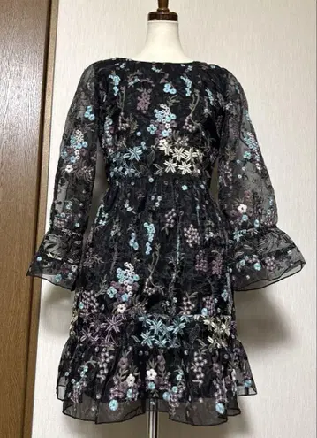 안나수이 ANNA SUI 부케 자수 오간자 드레스 원피스 블랙