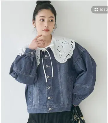 데님 볼륨 슬리브 자켓 여성용