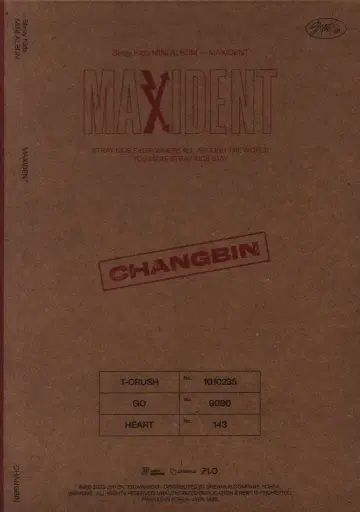 StrayKids 솔로 자켓판 Changbin MAXIDENT