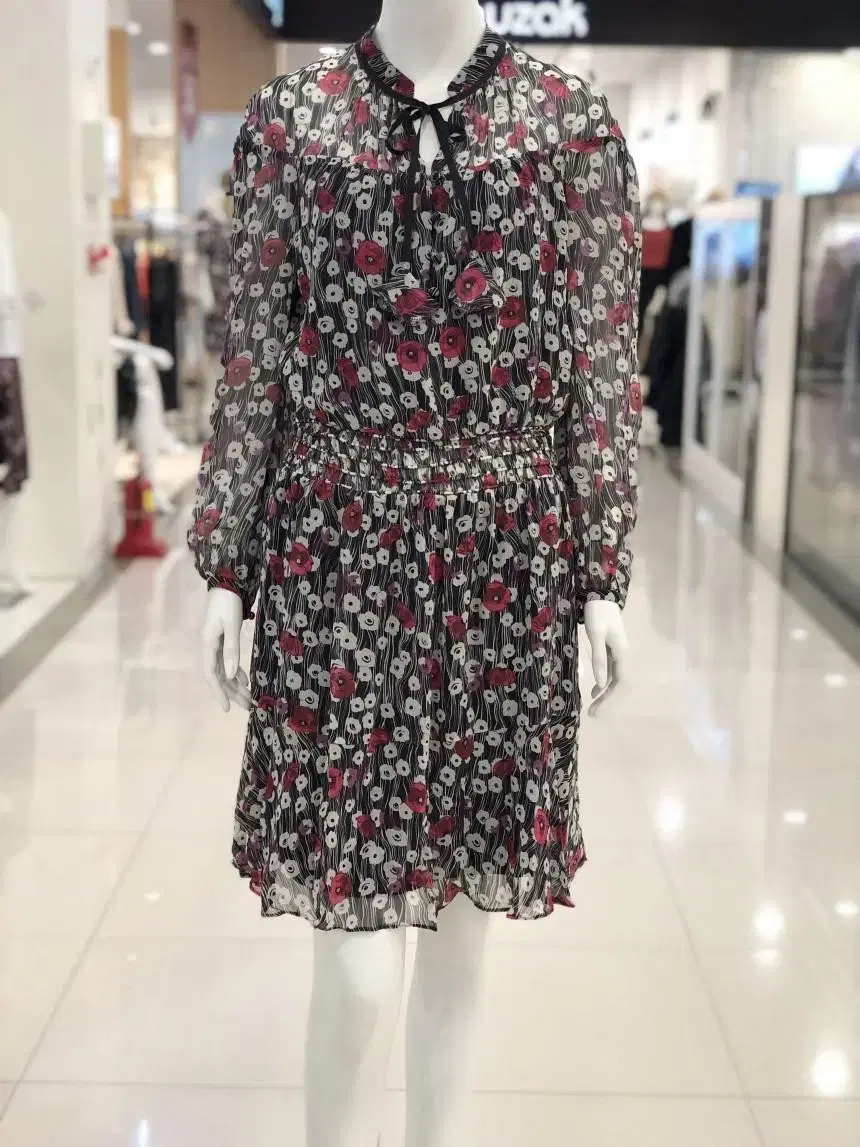 Jillstuart Rose Floral Tassel Eyelet Silk Midi Onepiece 55