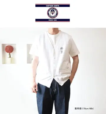 캡틴 산타 로고 자수 맨투맨 베스트 L