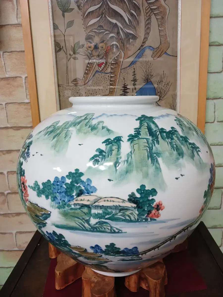산수문백자대호. 조광  안효규