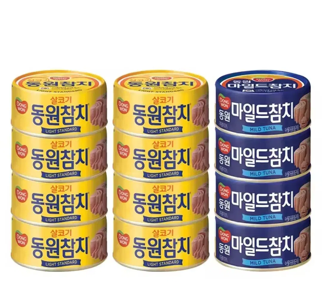 동원 참치 12캔 세트 (살코기 85g 8캔 + 마일드 90g 4캔)