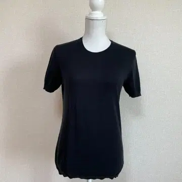 마로 malo 블랙 반팔 니트 상의 44 면100% 이탈리아제