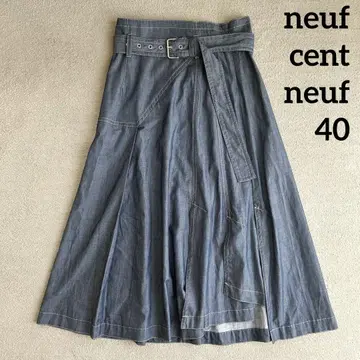 neuf cent neuf 쿨 카레안 벨트 데님 스커트 40(L)