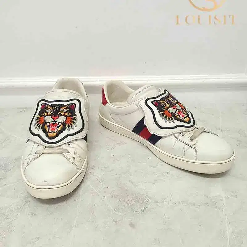 [10] 구찌 화이트 앵그리캣 패치 에이스 스니커즈