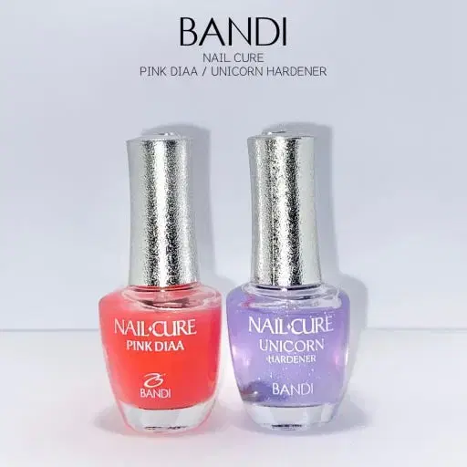 (New) Bandi Nail Cure Unicorn Hardener + Pink dia set
