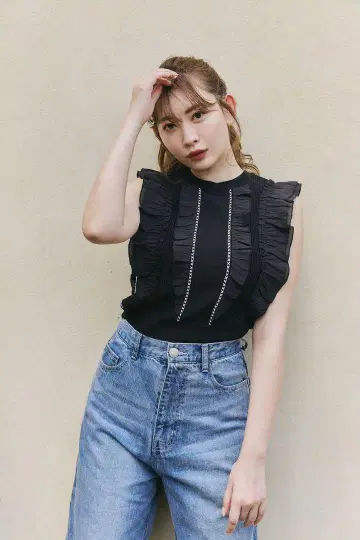 헤르립토 에어리 브러시 니트 톱