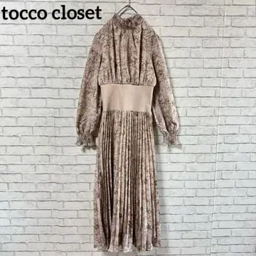 토코 클로젯 TOCCO 플라워 프린트 플리츠 롱 원피스 맥시 길이