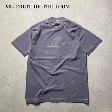 USA제 FRUIT OF THE LOOM 잭슨 홀 자수 티셔츠 그레이