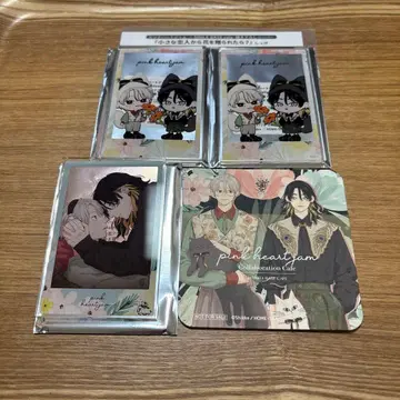 핑크 하트 잼 시케 카페 아크릴 카드 코스터 페이퍼