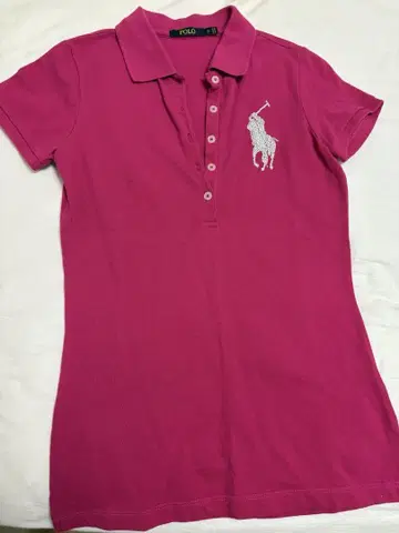 POLO 핑크 라메 로고 폴로 셔츠