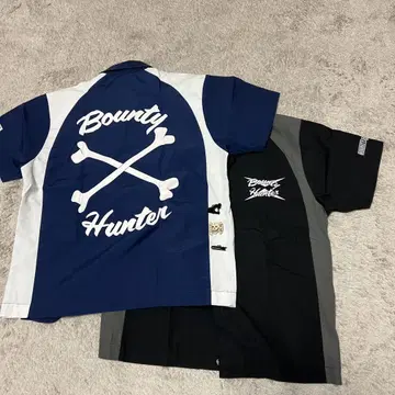 BOUNTY HUNTER 볼링 셔츠 S 사이즈 2장, 핀 배지 3종