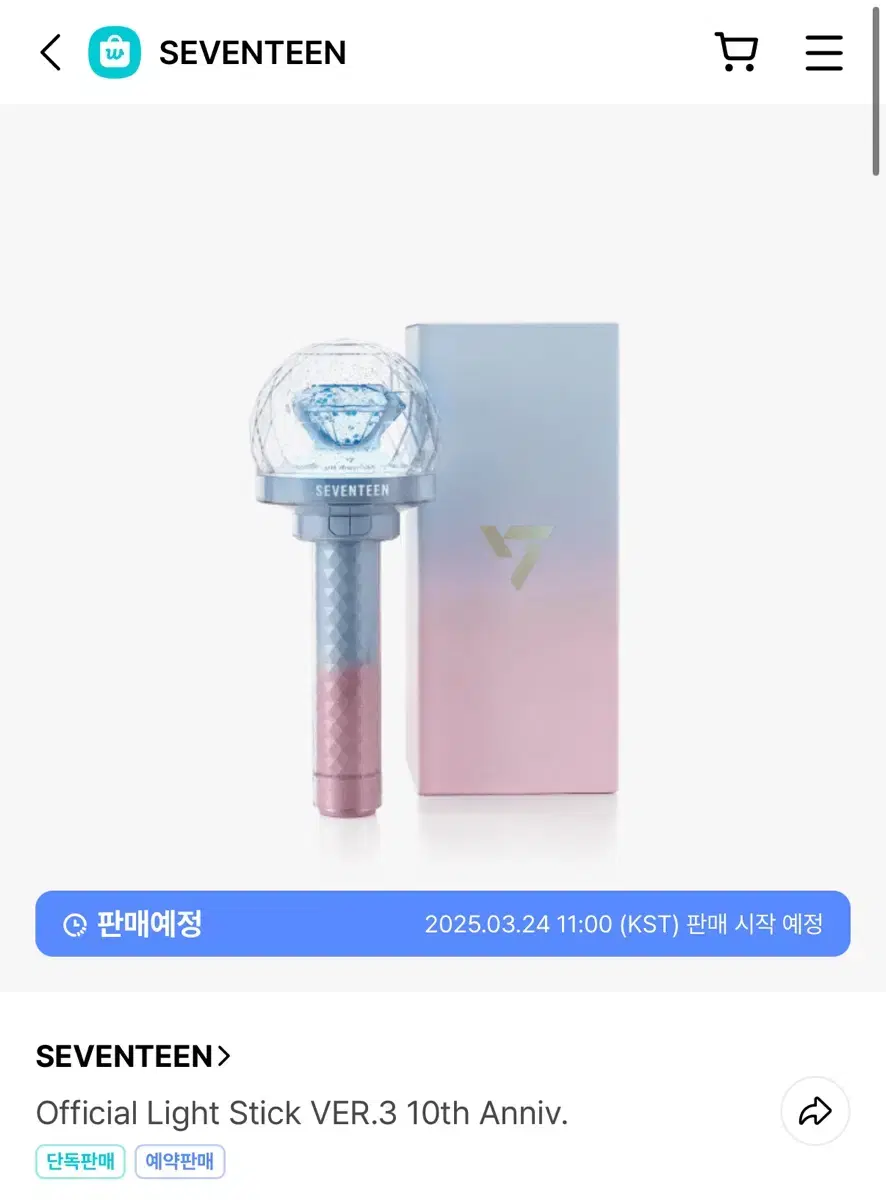 세븐틴 10주년 응원봉 뉴럿봉 양도