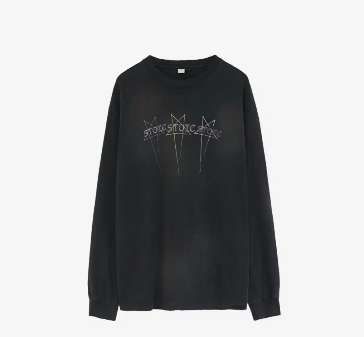 [2] Polyteru Graphic Long Sleeve Hard Wash Doodle Star 002 Charcoal