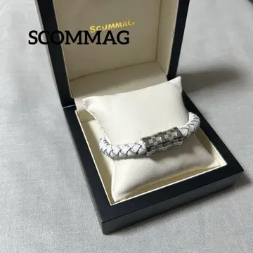 ScommaG 가죽 팔찌 화이트 에스카마지 BLESS