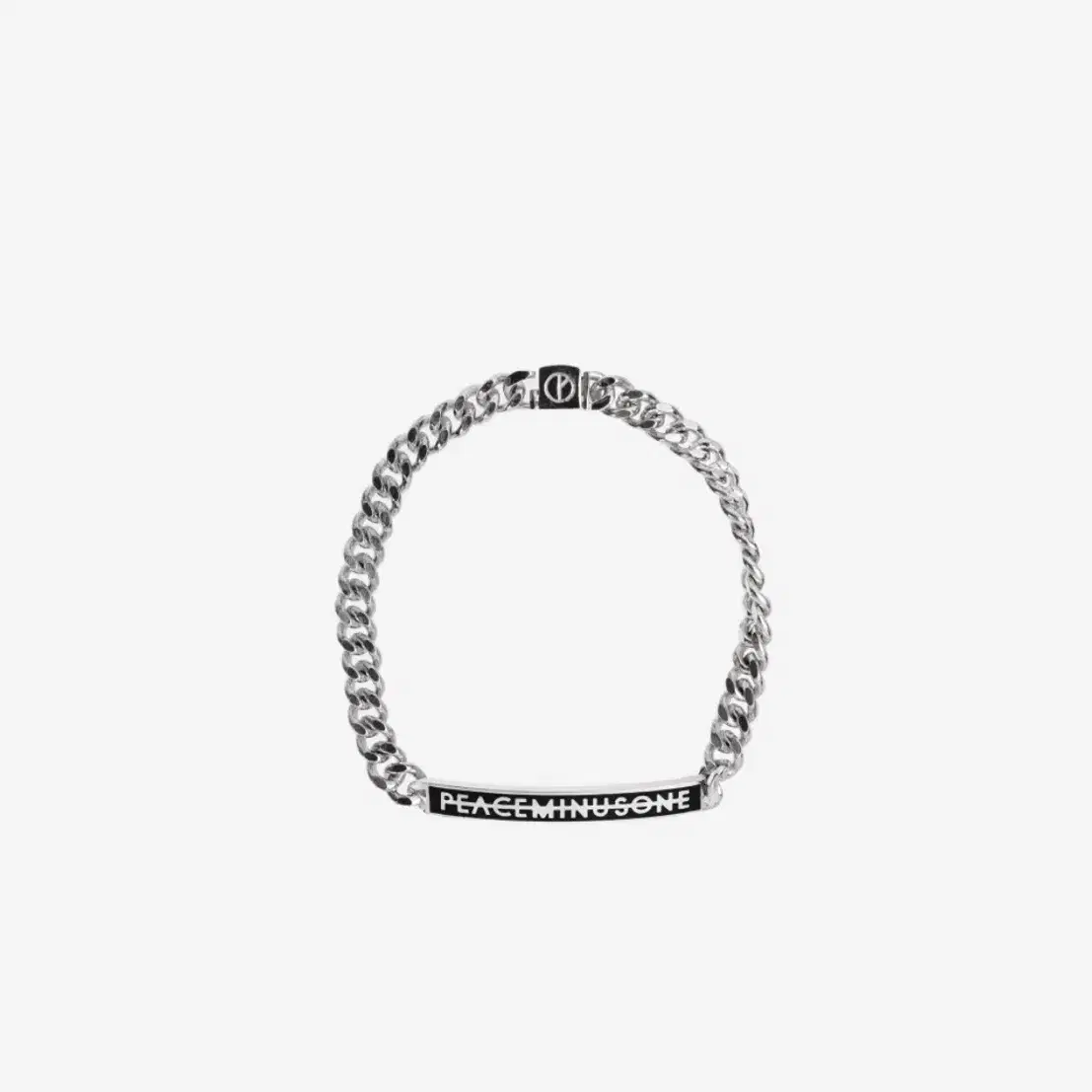 peaceminusone LOGO BRACELET #1 BLACK PMO®➖ALPHABET BRACELET #1 SILVER