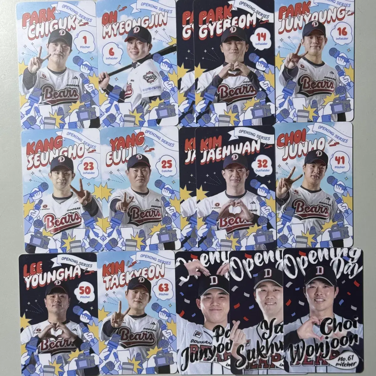 Doosan Bears Opening Series photocard poca WTS Oh Myung-jin Kim Taecyeon Kim Jae-hwan Yang Eui-ji