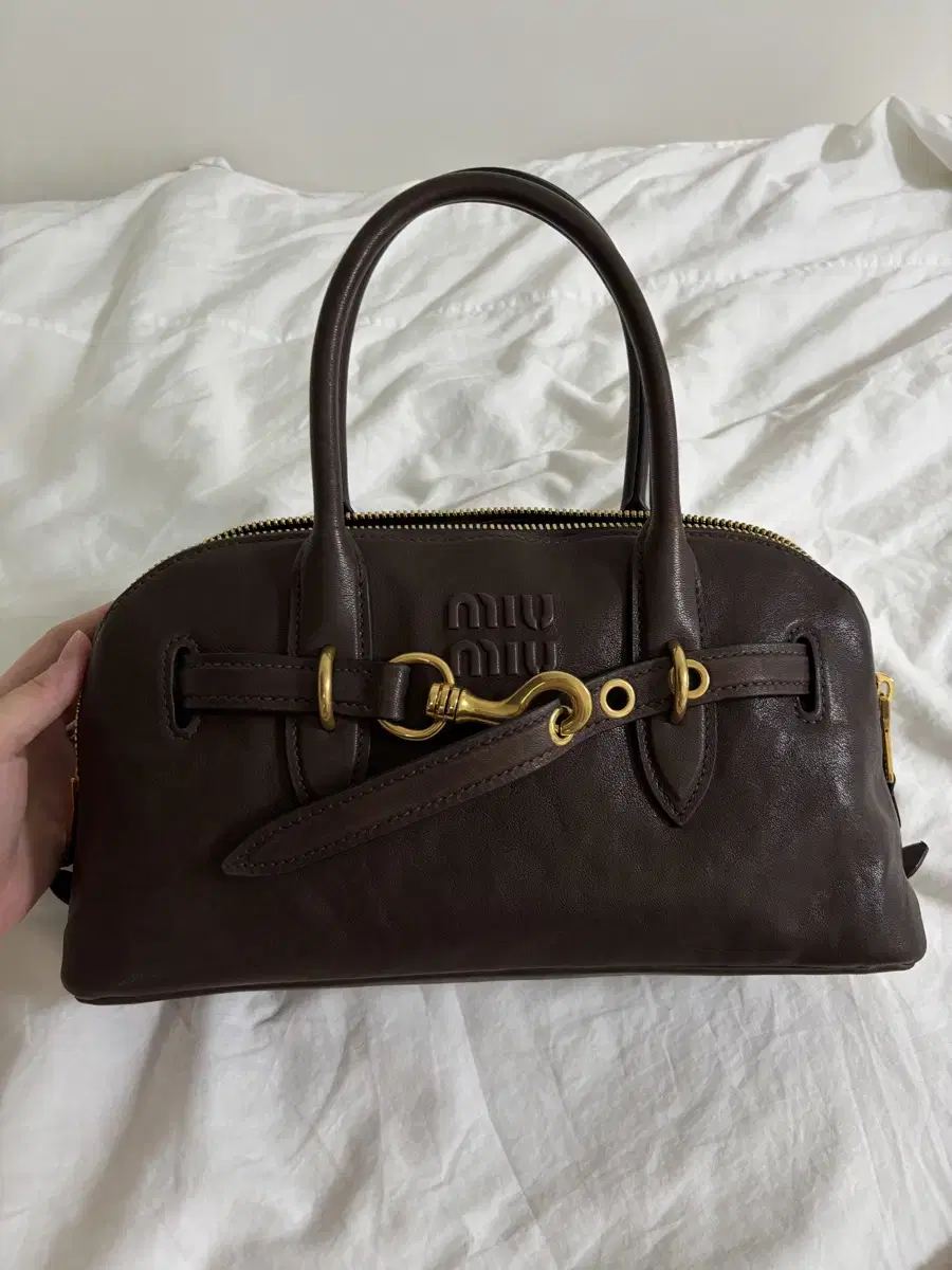Miu Miu Avantage Nappa Leather Top Handle Bag