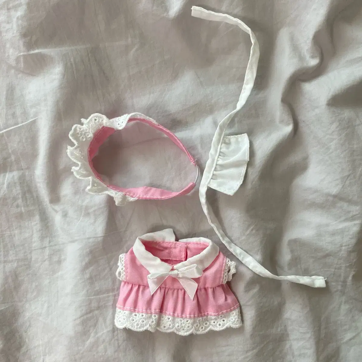 10cm 센치 누이 인형 메이드 무속성 솜 인형 옷 핑크