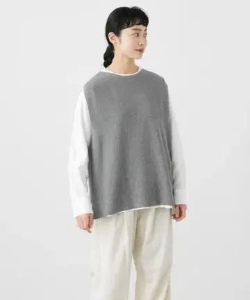 카구레 kagure 코튼 니트 베스트 그레이