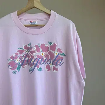 90s USA제 핑크 프린트 티셔츠 꽃 패턴 XL 사이즈 빈티지