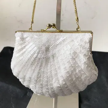 쇼와 레트로 비즈 백 쉘 미니 핸드백 빈티지 파티