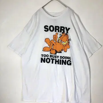 3228 GARFIELD 가필드 빅 로고 반팔 티셔츠 화이트