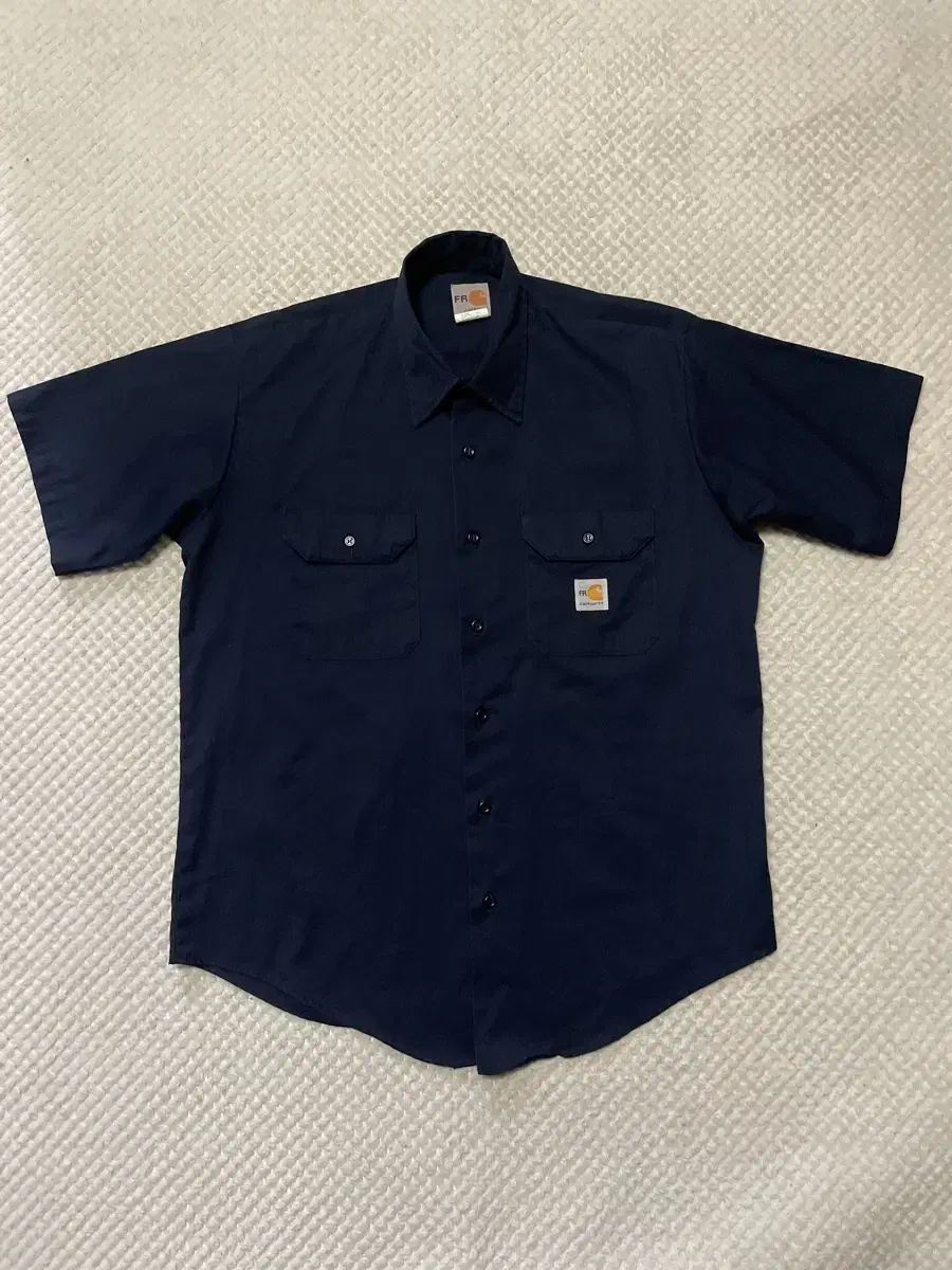 [L] Carhartt FR 칼하트 FR 반팔 워크 셔츠 네이비