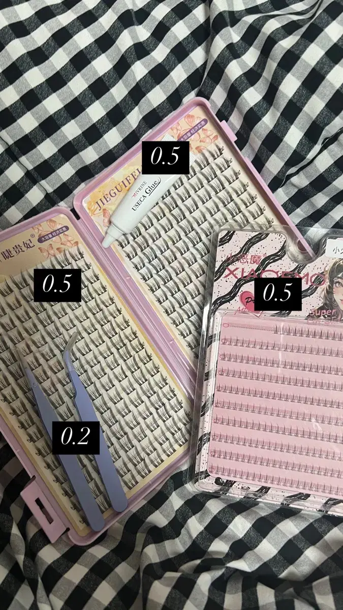 [급처/ 17,000원] 가닥 속눈썹 언더 속눈썹 집게 글루 포함