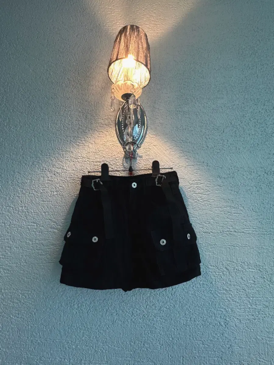 Vintage Cargo Belt Mini Skirt (Black)