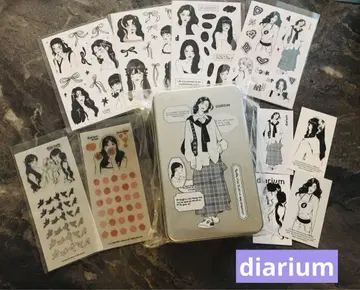 diarium 디아리움 한국 한정판 저금 챌린지 스티커 실버 캔