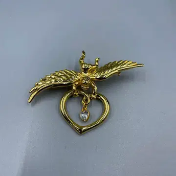 050 Verite 천사와 하트 빈티지 브로치