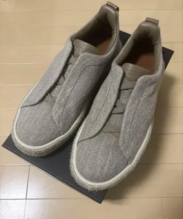미사용품 ZEGNA 트리플 스티치 스니커즈 에스파드리유 size26.5
