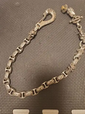 BWL 실버 드래곤 모티브 지갑 체인 약 60cm