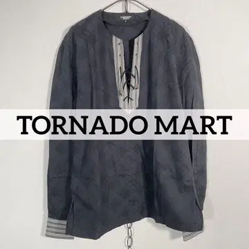 Y2K TORNADO MART 풀오버 레이스업 셔츠 자카드