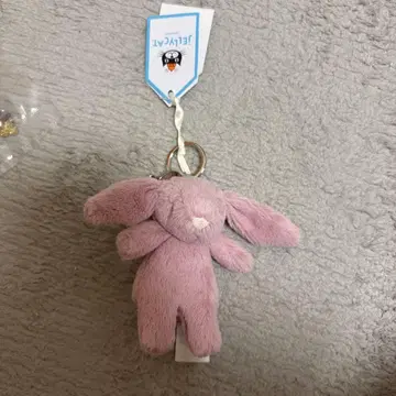 Jellycat 토끼 봉제 인형 키링 핑크