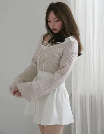 앤드메리 리오 블라우스 세트 드레스 베이지 핑크
