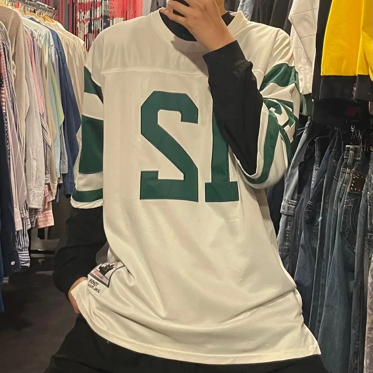 [IM] NFL AFL1968 챔피언 나마스 No.12  화이트 반팔져지