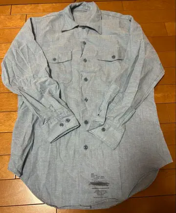 미군 해군 밀리터리 샴브레이 셔츠 실물